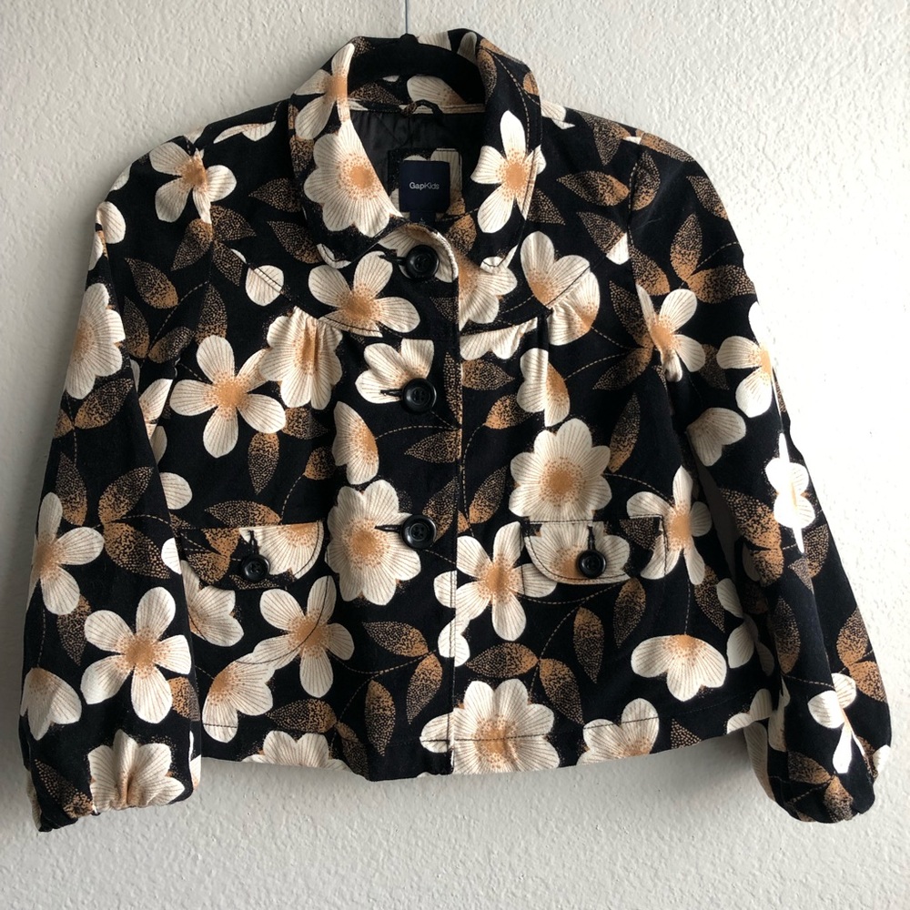 Gap Kids VTG Deauville Corduroy Floral Jacket L 10